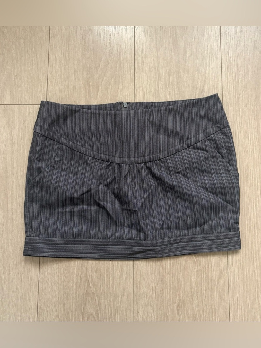 Vintage Pinstripe Mini Skirt Y2K